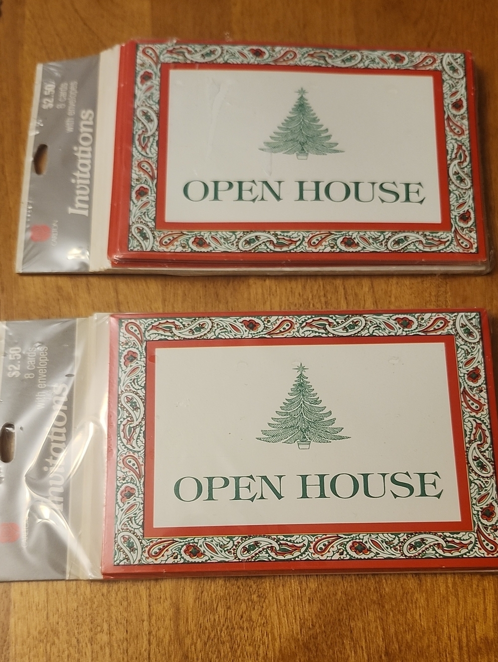 Vintage Carlton Cards 'Open House' Christmas Invitations 2 Sealed Packs of 8